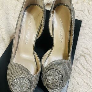 Caparros Glittering Silver Heels